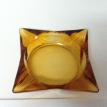 #A5-9-AMBER LARGE 5 7/8 IN.SQUARE ASH TRAY $24.95.SALE $10.95 + S&H & INS.