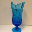#CB15-33-FENTON COLONIAL (AZURE) BLUE FOOTED 9 3-4 IN. SCALLOPED TOP VASE  $34.9