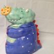 #CJRHINO10-1 MR RHINO BLUE W/GREEN SPEARING A COOKIE COOKIE JARSALE $29.95 + S&H