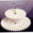 #MFG0022-16 FENTON SILVER CREST PETTICOAT 2 TIER TIDBIT TRAY SALE  99.95 + S&H
