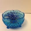 #CB10-41-COLONIAL (AZURE) BLUE DIAMOND JUTTED THREE TOED BOWL SALE $29.95 +S&H &