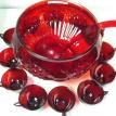 #RR5715-1 -RUBY RED PUNCH BOWL , (12) CUPS & RED LADLE $99.00 + S&H & INS.