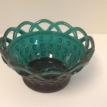 #TG12-4- TEAL GREEN CLOSED LATTICE BOWL $29.95. SALE $14.95 + S&H & INS.