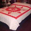 TEXAS STAR QUILT #66.S/T 77 1/2X91 RED/WHT.$99.95
